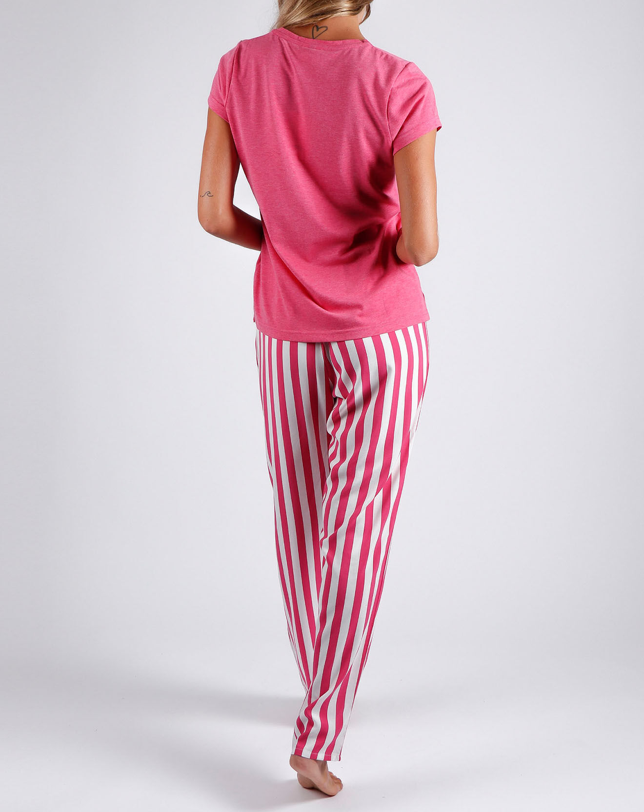 Admas Classic Pyjama T-Shirt & Pantalon framboisier