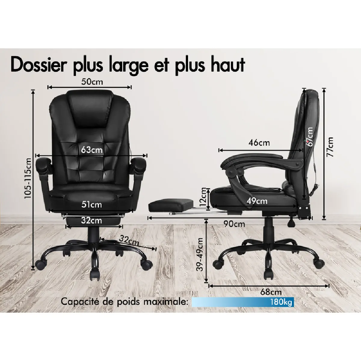 ALFORDSON Fauteuil de Bureau