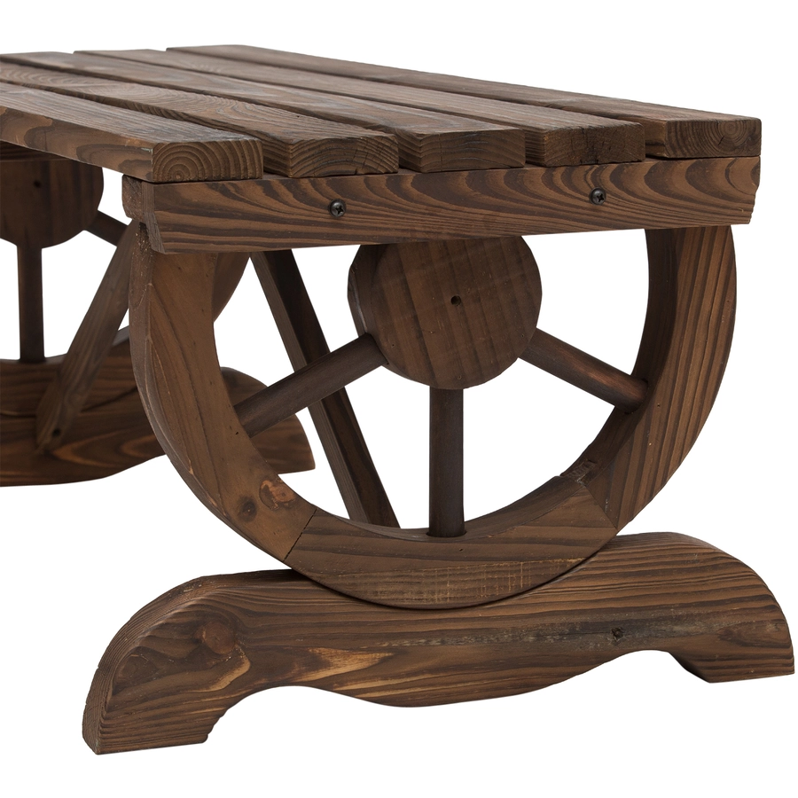 Outsunny Sitzbank im Wagenrad-Design dunkelbraun