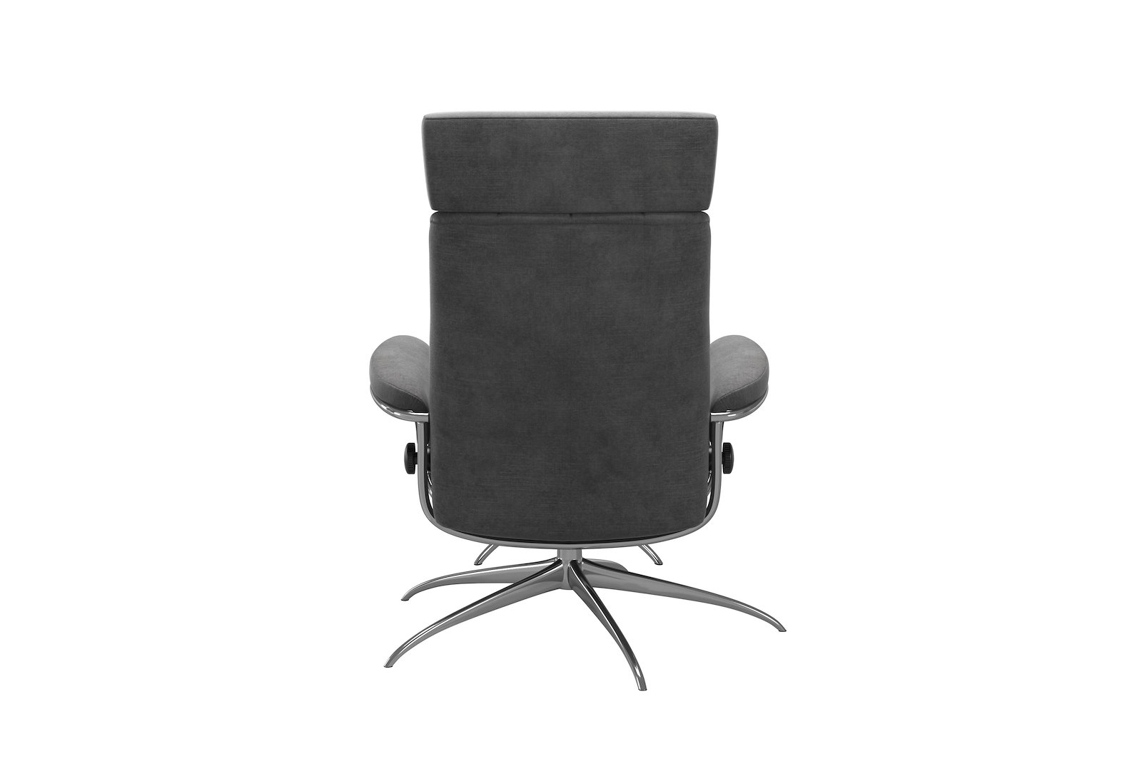 London lenestol m/krakk Tekstil Magnolia Light Grey - Star - Chrome