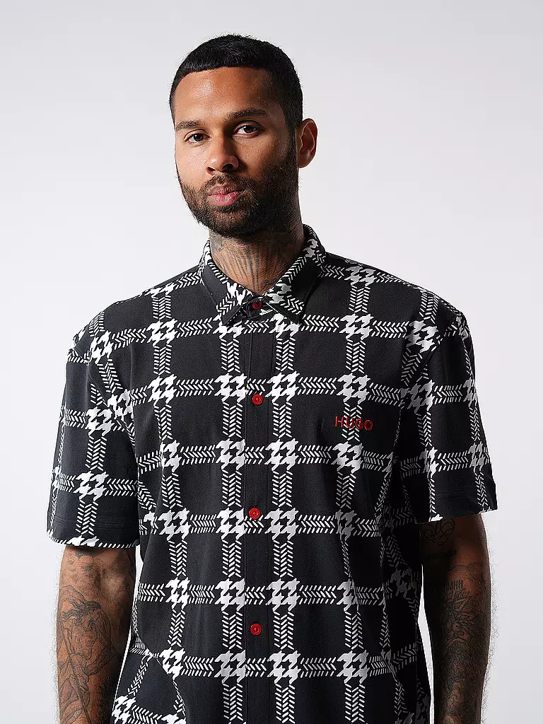 HUGO Pyjama HOUNDSTOOTH schwarz
