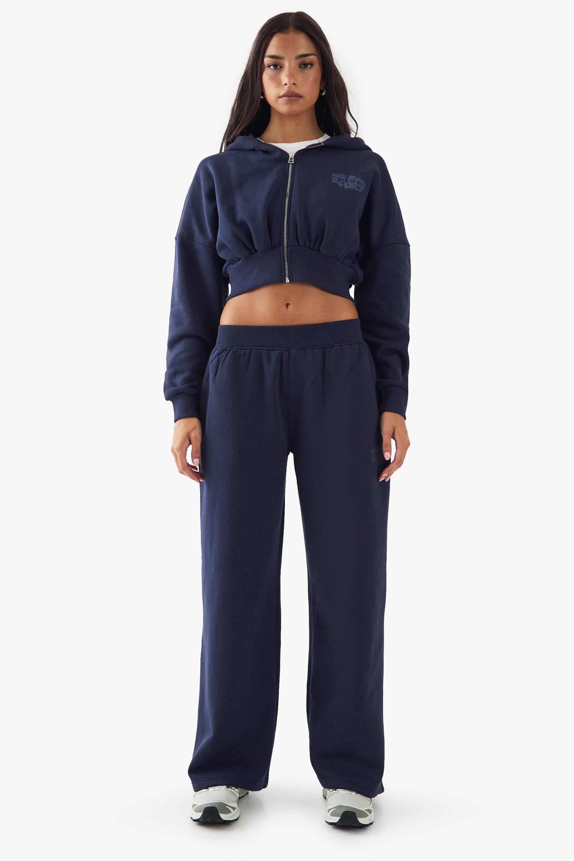 DSGN Studio Sport Bubble Print Boxy Crop Zip Through Hoodie