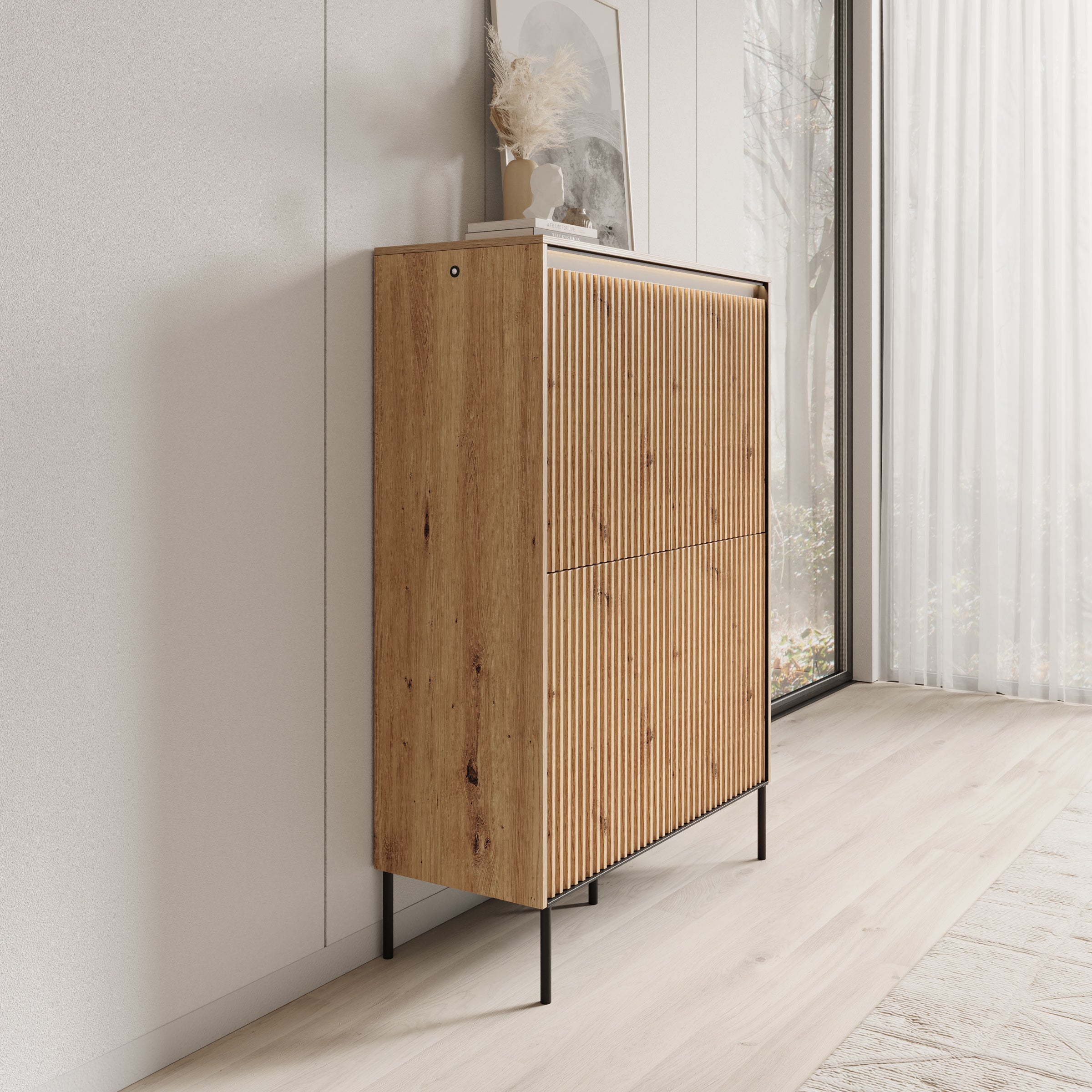 Meubella - Dressoir Timoteo - Eiken - 98 cm - Hoog