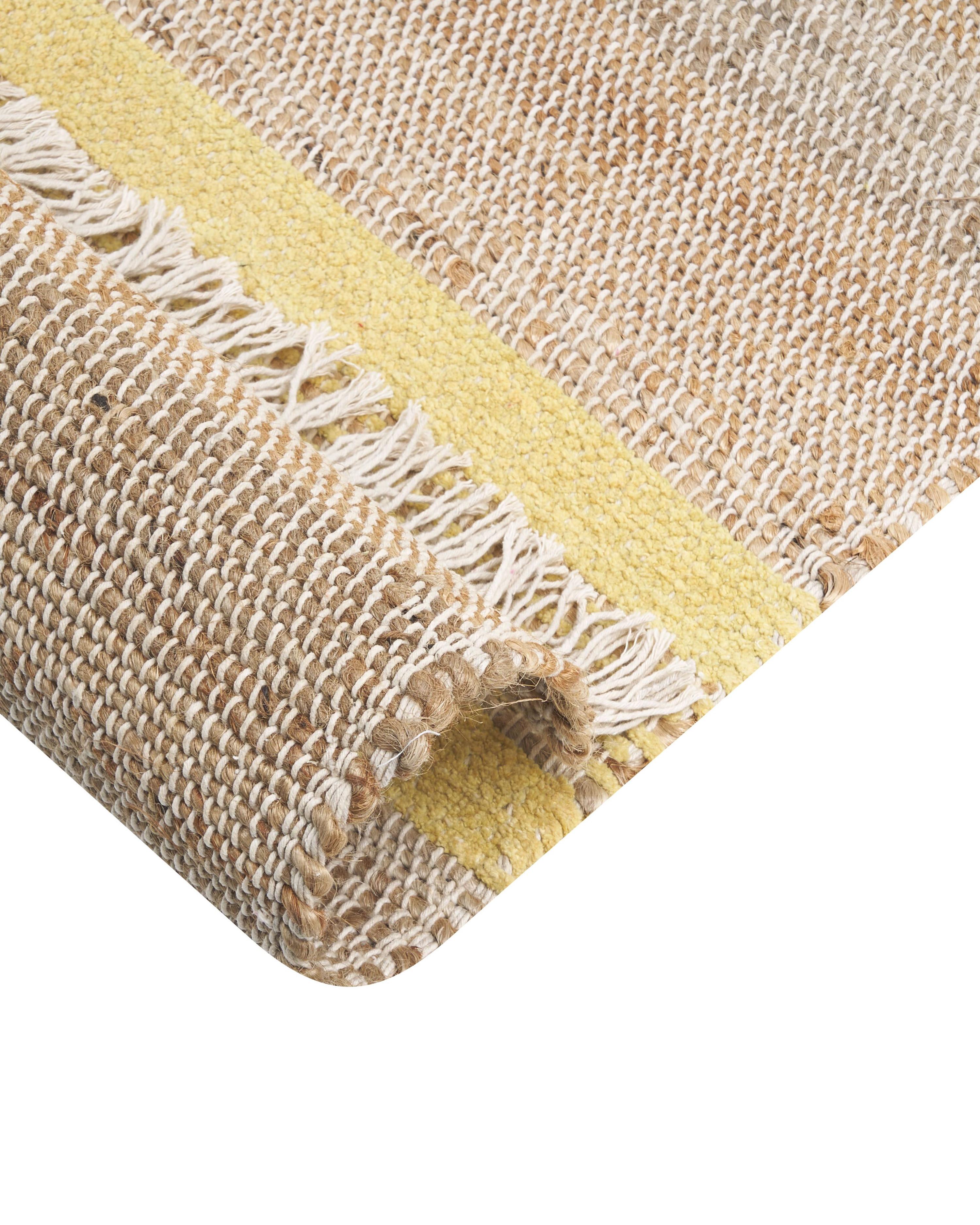 Vloerkleed TALPUR Geel 80 x 300 cm Jute