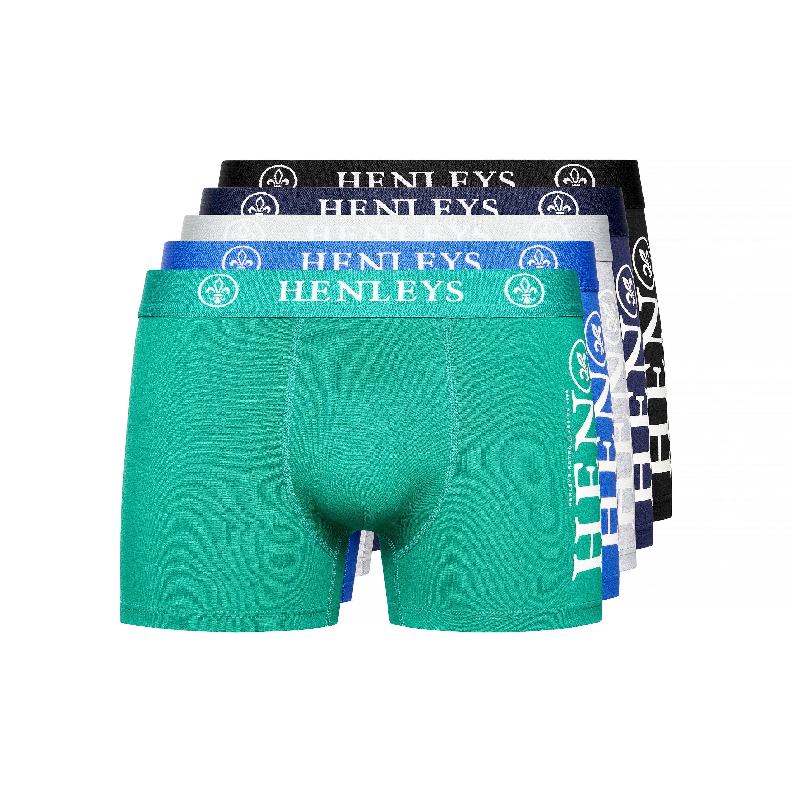 Henleys 5 Pack Boxer Shorts Mens