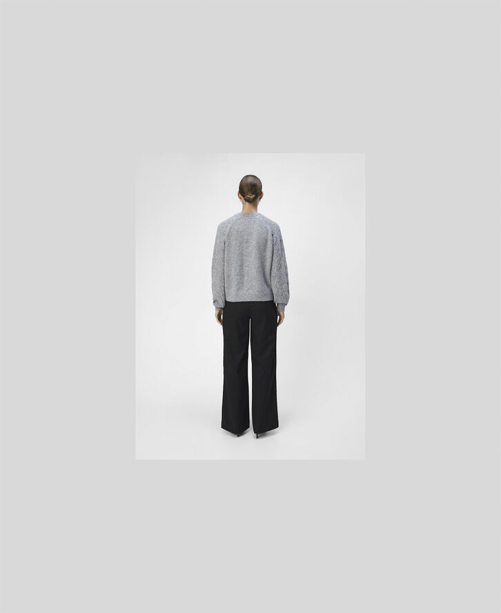 Object OBJFLORA RE L/S KNIT CARDIGAN NOOS Medium grey melange