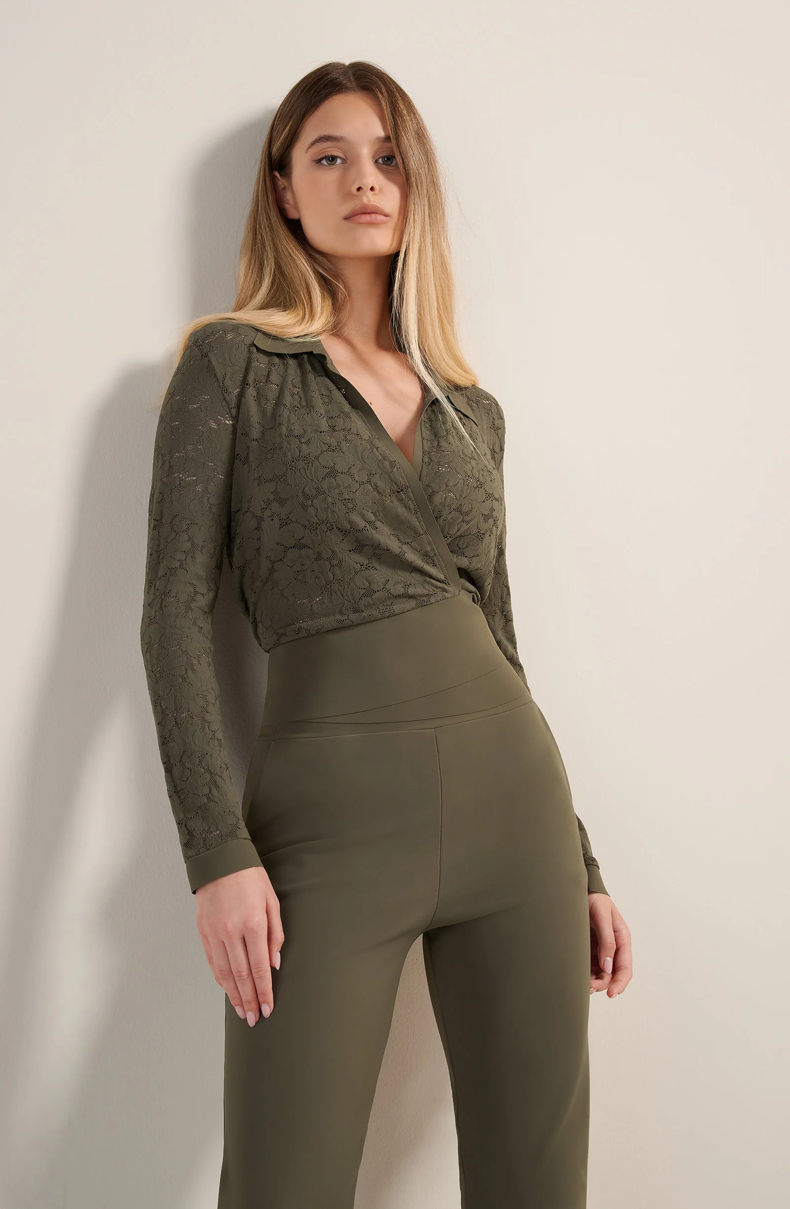 jazzi Pantalon slim lichen Lichen