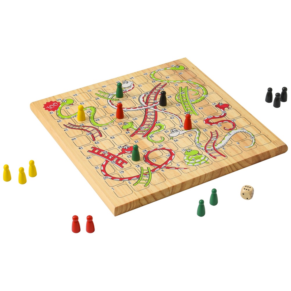 Schlangen & Leitern und Ludo-Spiel aus Holz