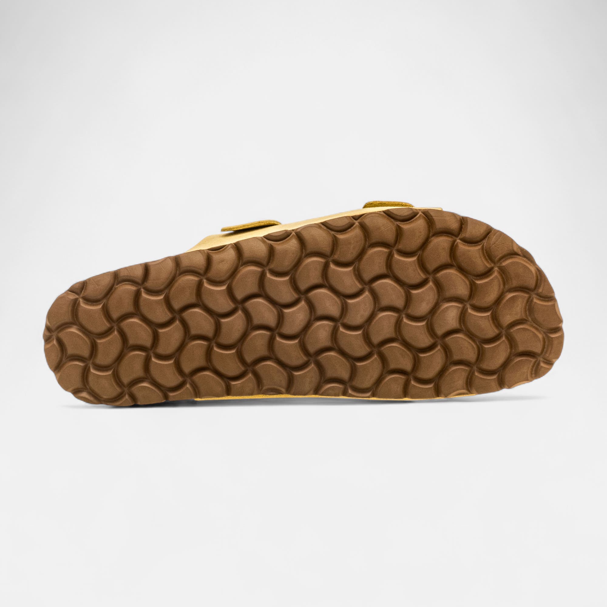 Mules semelle liège Femme en cuir jaune