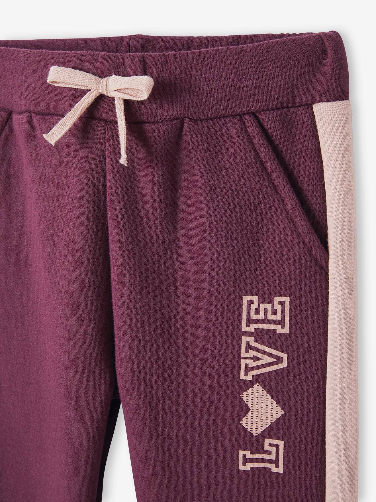 Calça de moletom feminina Clay em tecido atoalhado com listras laterais.