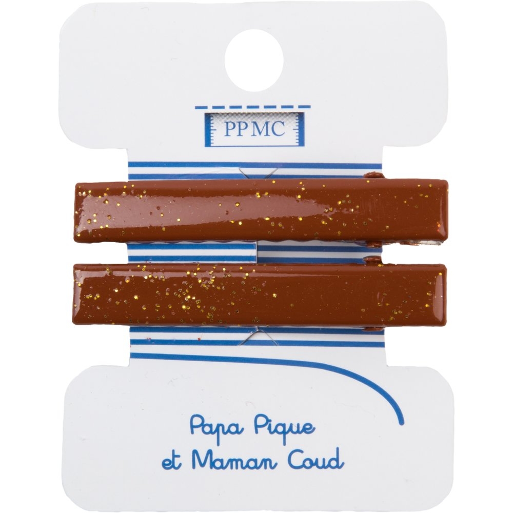 Barrette Croco Moyenne Terracotta Pailleté Cr048