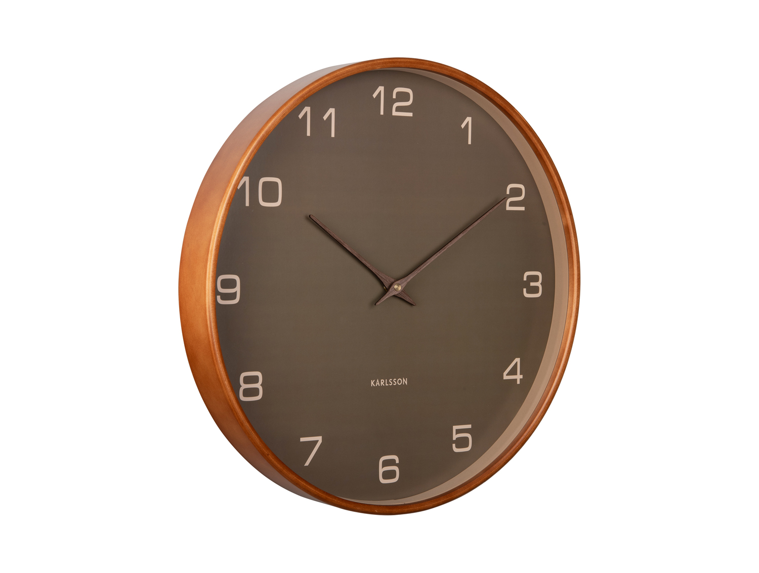 Wall clock Acento wood moss green