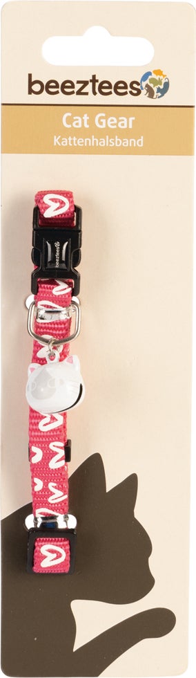 Beeztees kattenhalsband Heart roze 20-30 x 1 cm