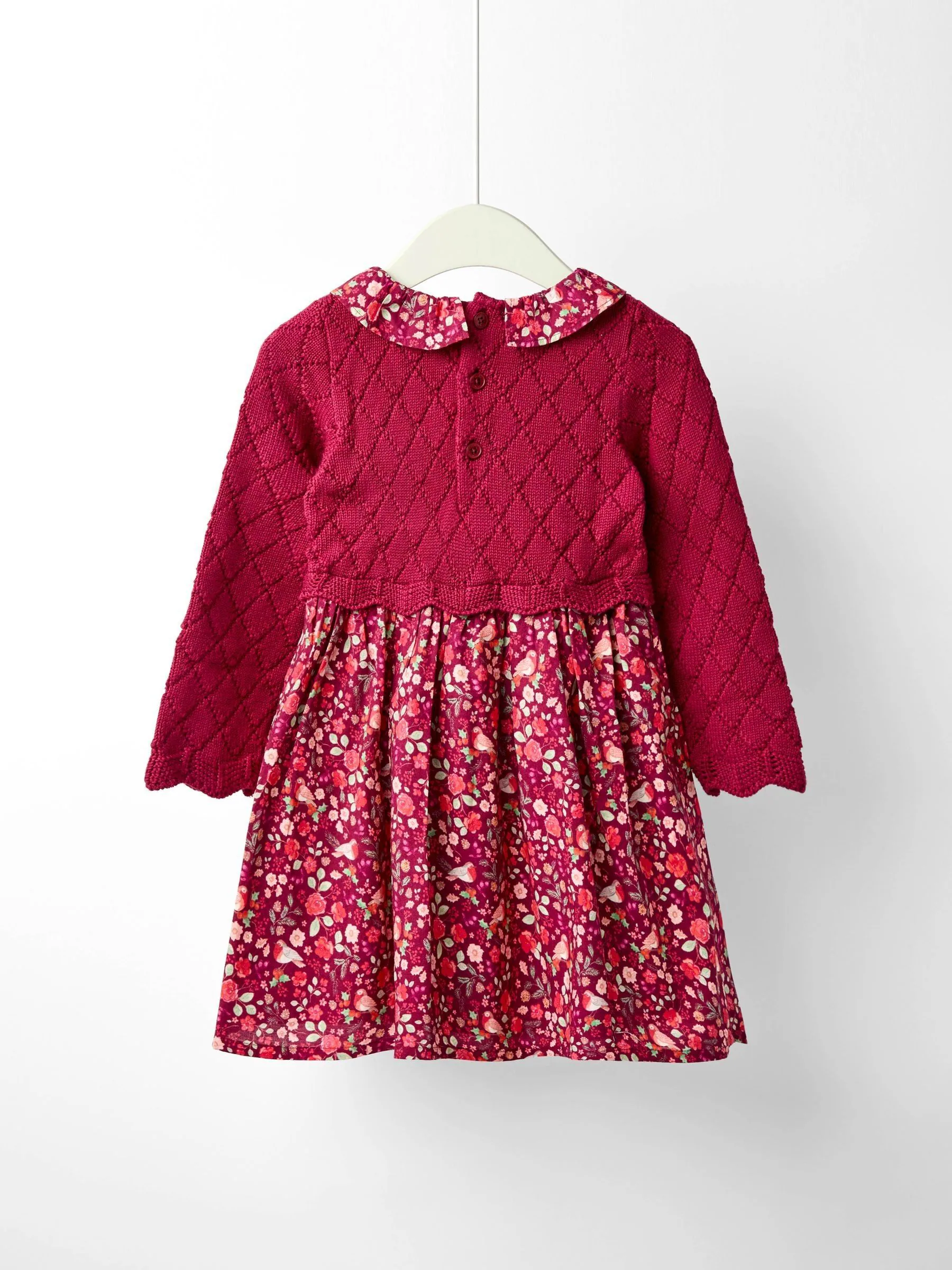 Rood Kerstmis - JoJo Maman Bébé Knitted Combo Dress