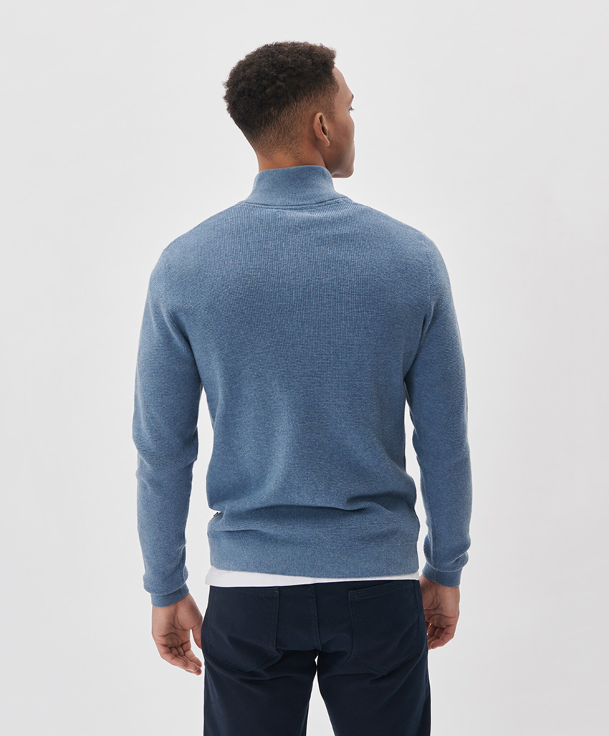 Matinique Heren trui met rits blauw