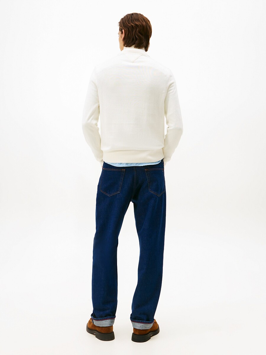 Suéter TOMMY HILFIGER com gola alta e fechamento em zíper, em algodão e cashmere.