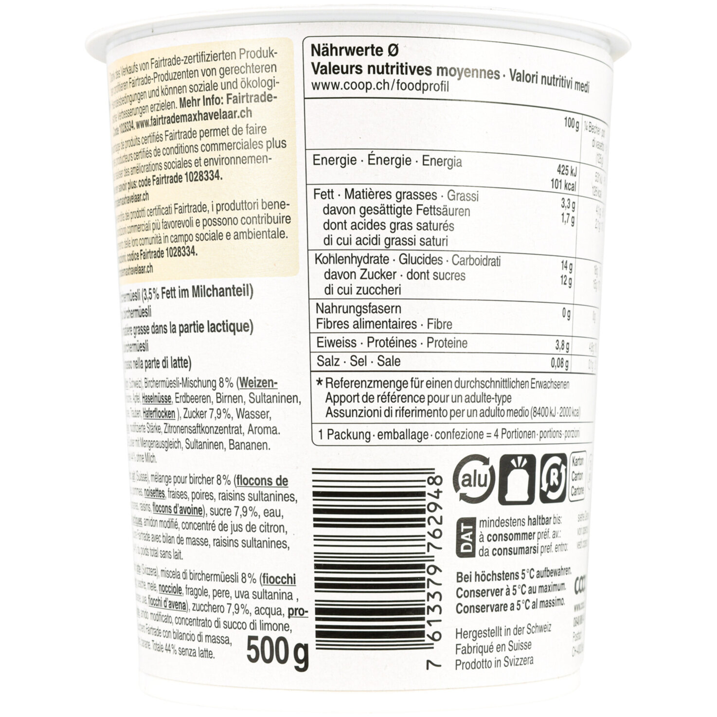 Fairtrade Joghurt Birchermüesli