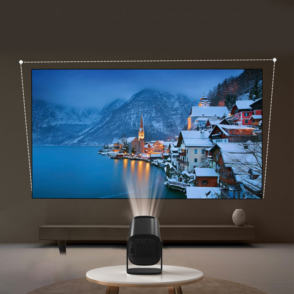 Multimedia LED Projektor Beamer Heimkino (ANSI 180 Lumen) 4K UHD / HDMI / WiFi / Android 11.0 und Screen Mirroring - Schwarz