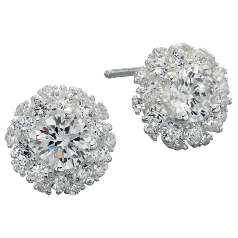 Boucle d'oreille zirconia en argent 925/1000