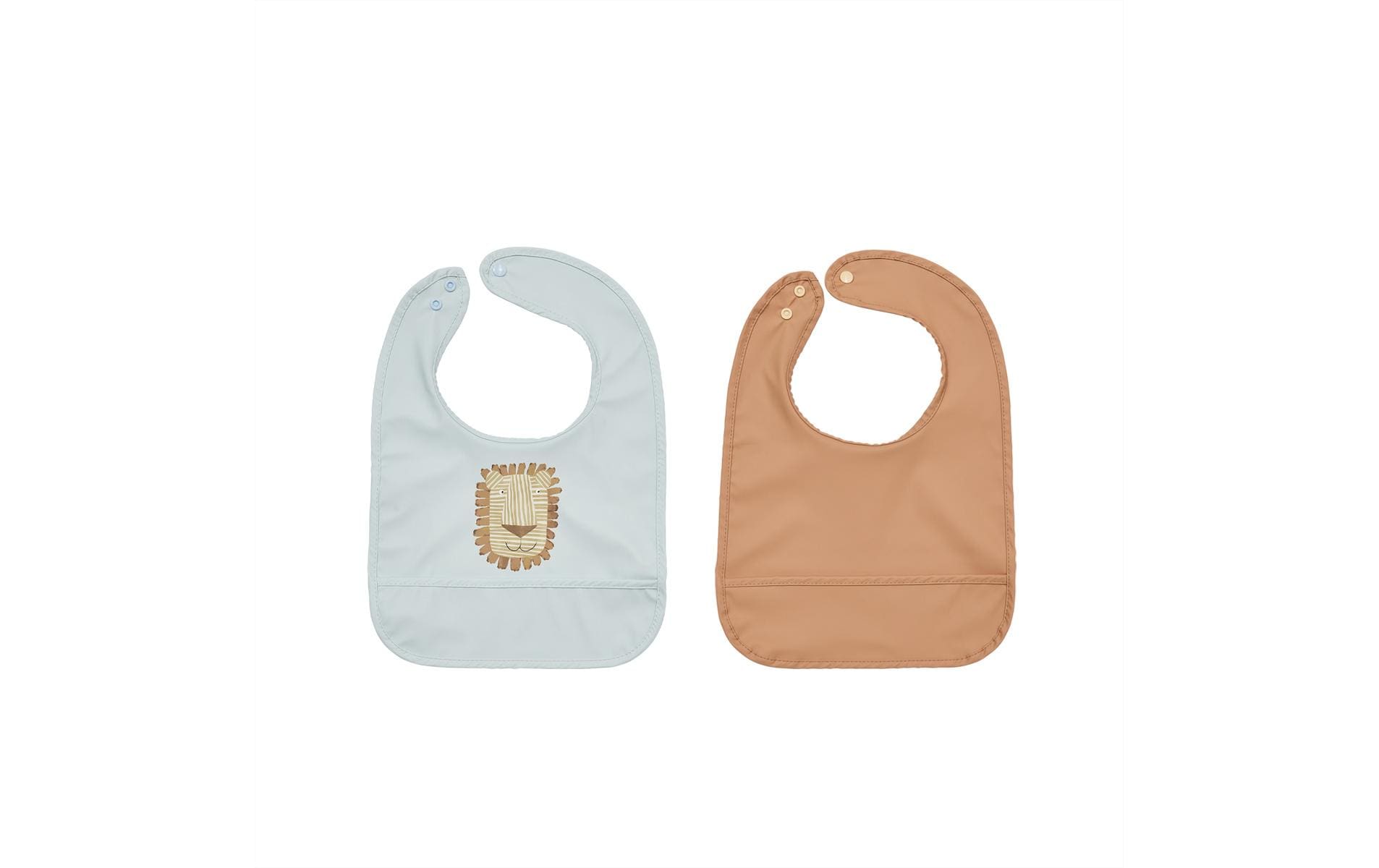 Lätzchen Lobo Lion 2 Stück, 34 x 27 cm, Hellblau/Caramel2-er Set Kinder-Lätzchen