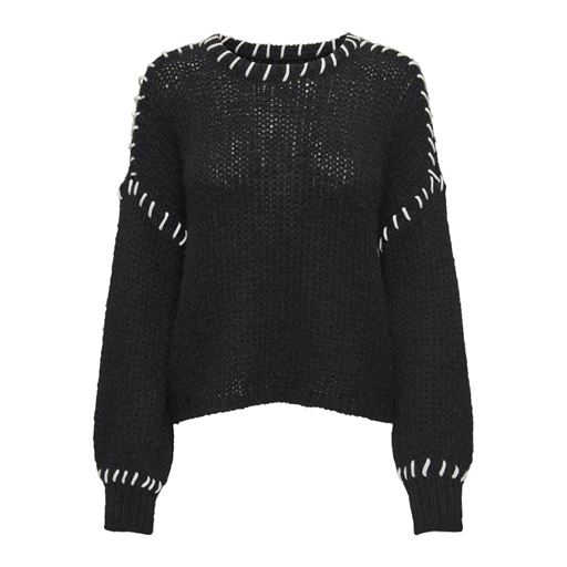 ONLY Denise Striktrøje, Black, XL