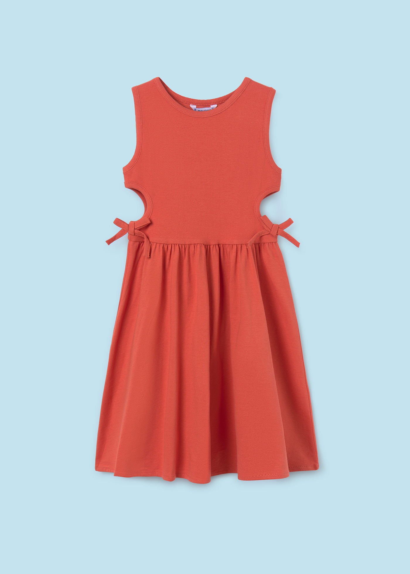 Vestido canelado com recortes em formato de abóbora para meninas
