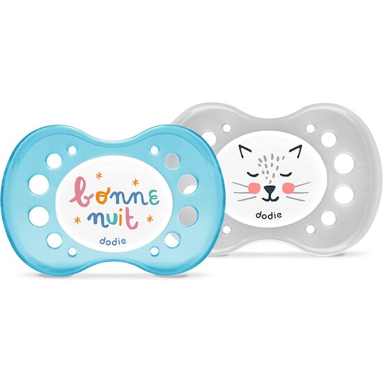 Lot 2 sucettes anatomatiques Nuit   Dodo les Animaux Aléatoire        18 mois +   de               Dodie