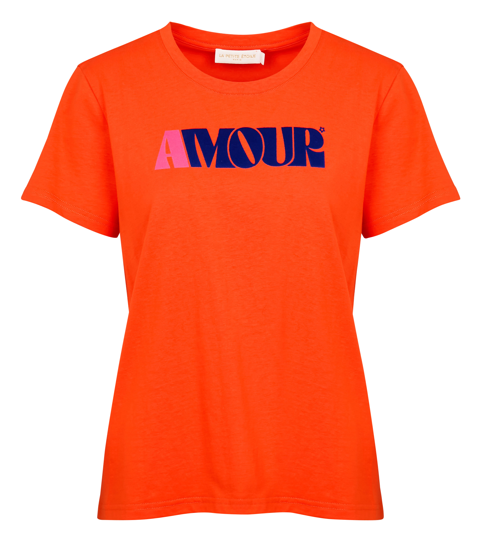 TRACY - Tee-shirt droit col rond en coton | Rouge