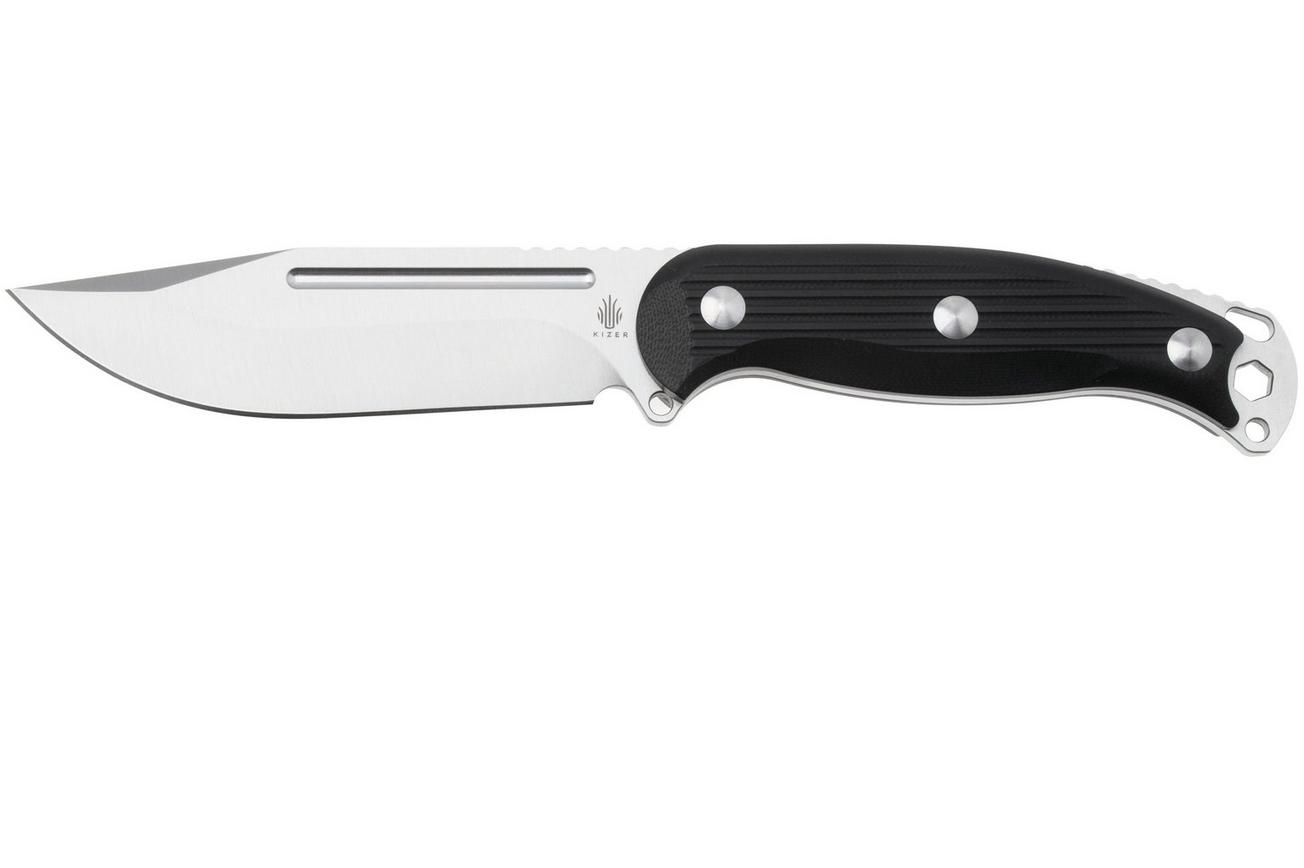 Kizer Ursa Major 1082A1, Satin AEB-L, Black G10, vaststaand mes, Maksim Epifantsev design