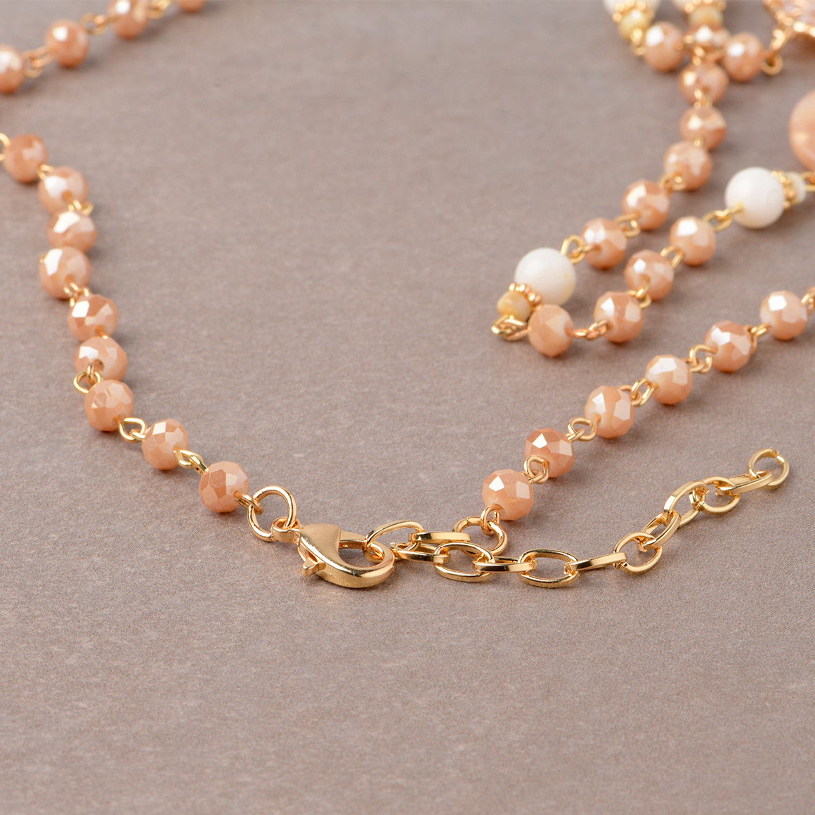 Gina Benotti Damen Kette mit verschiedenen Details rosa / gold