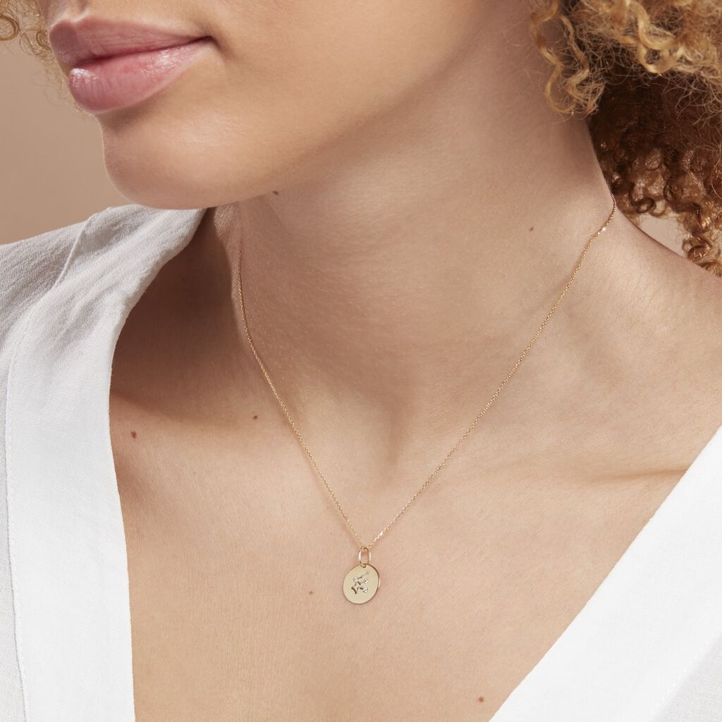 Pendentif Or Jaune Astraea Oxyde De Zirconium