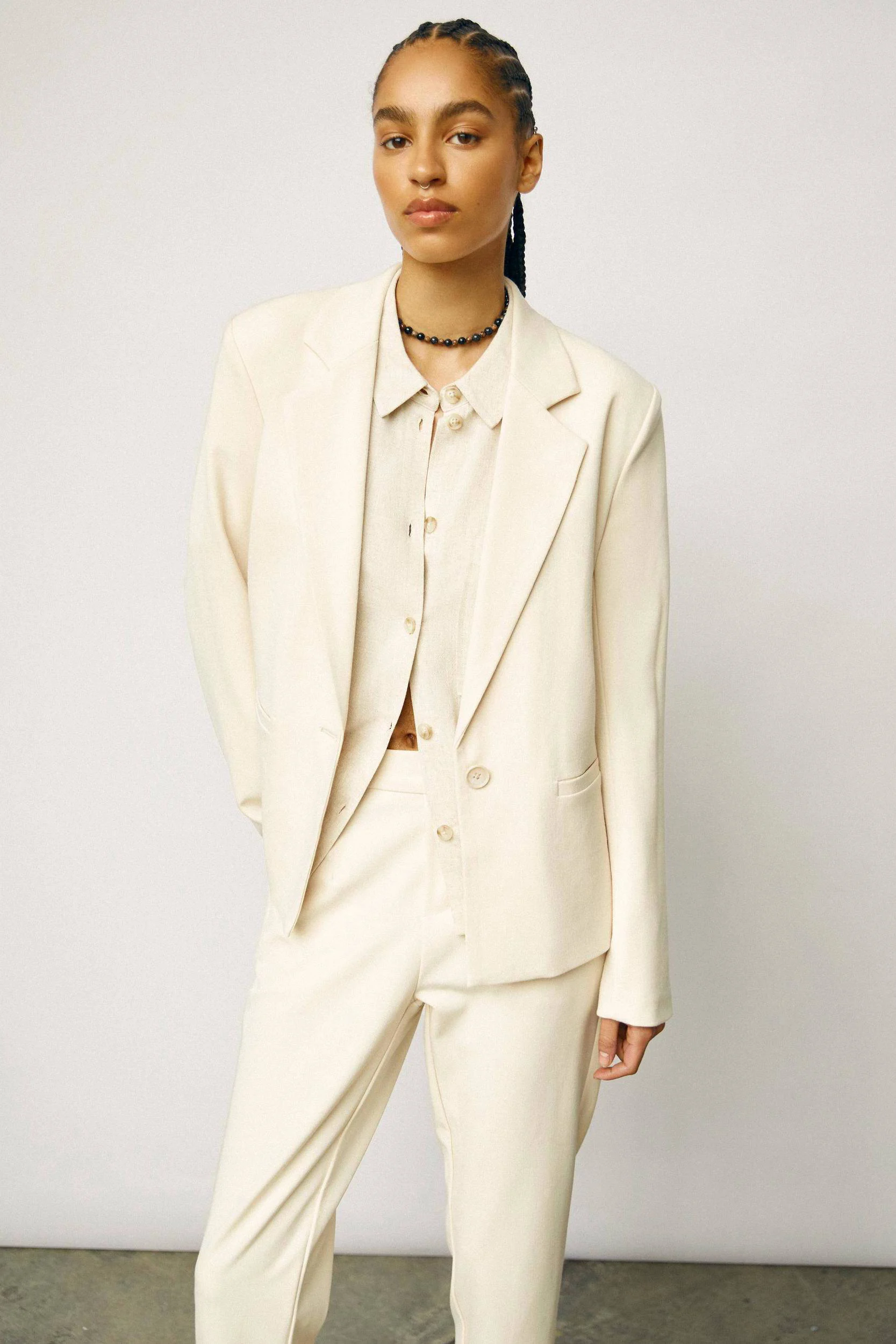 OBJECT rechtvallende blazer OBJLISA van polyester crÃ¨me