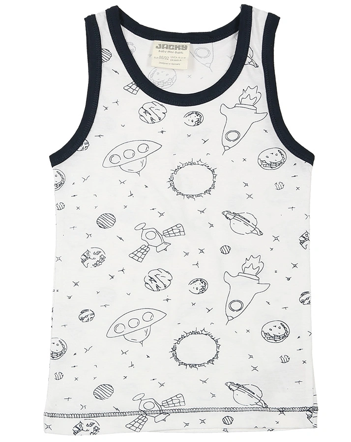 Unterhemd SPACE & STARS 2er-Pack in weiß/marine