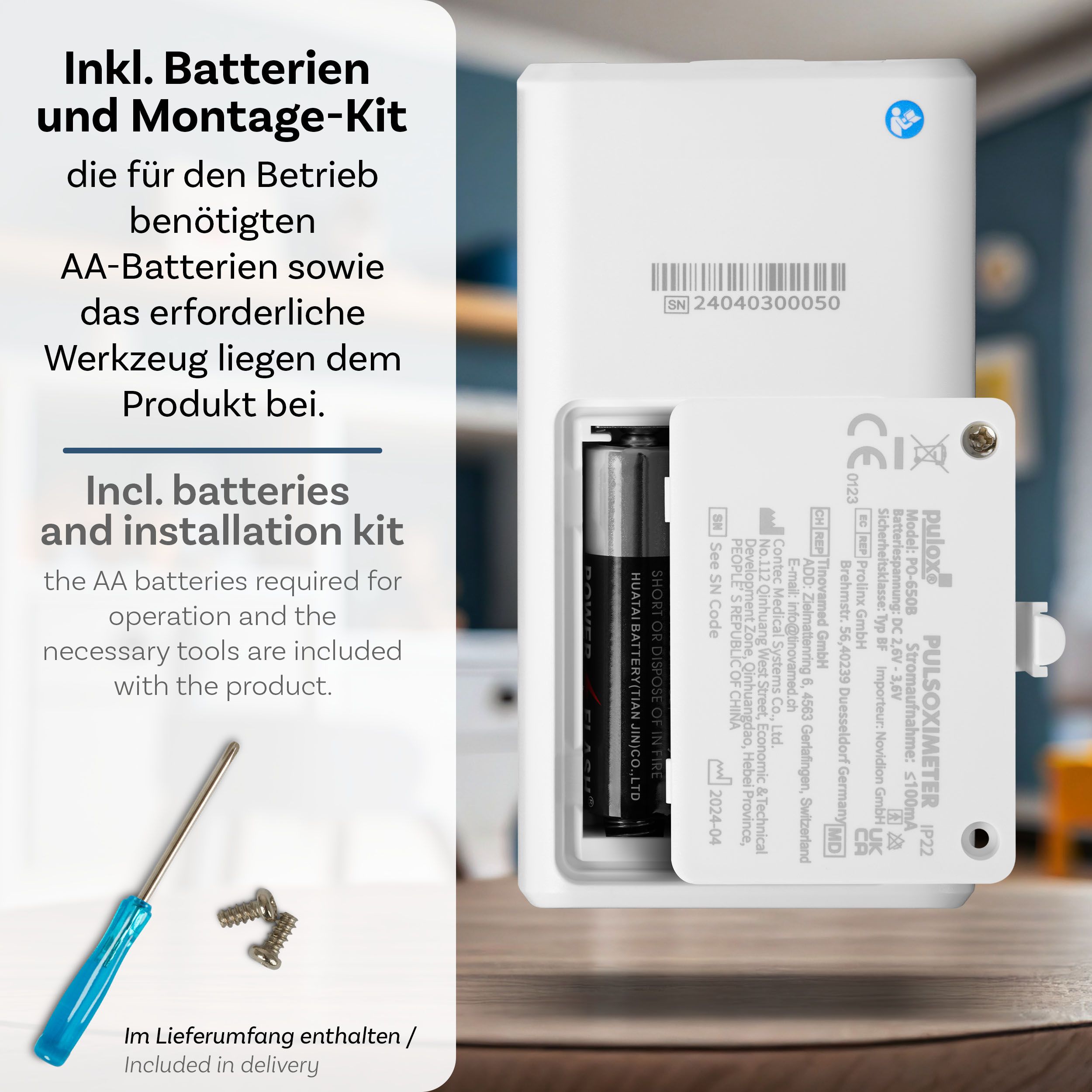 Pulox PO-650B Baby Fingerpulsoximeter mit externem Sensor