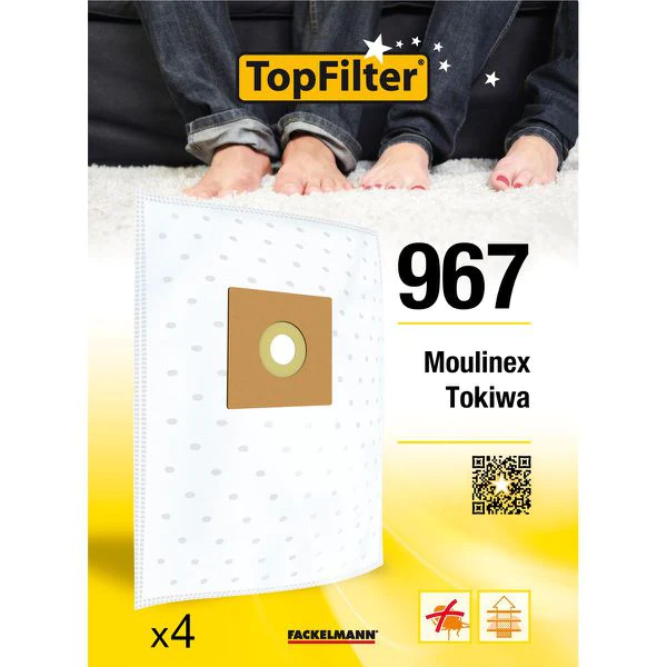 Lot de 4 sacs aspirateur pour Moulinex Premium TopFilter