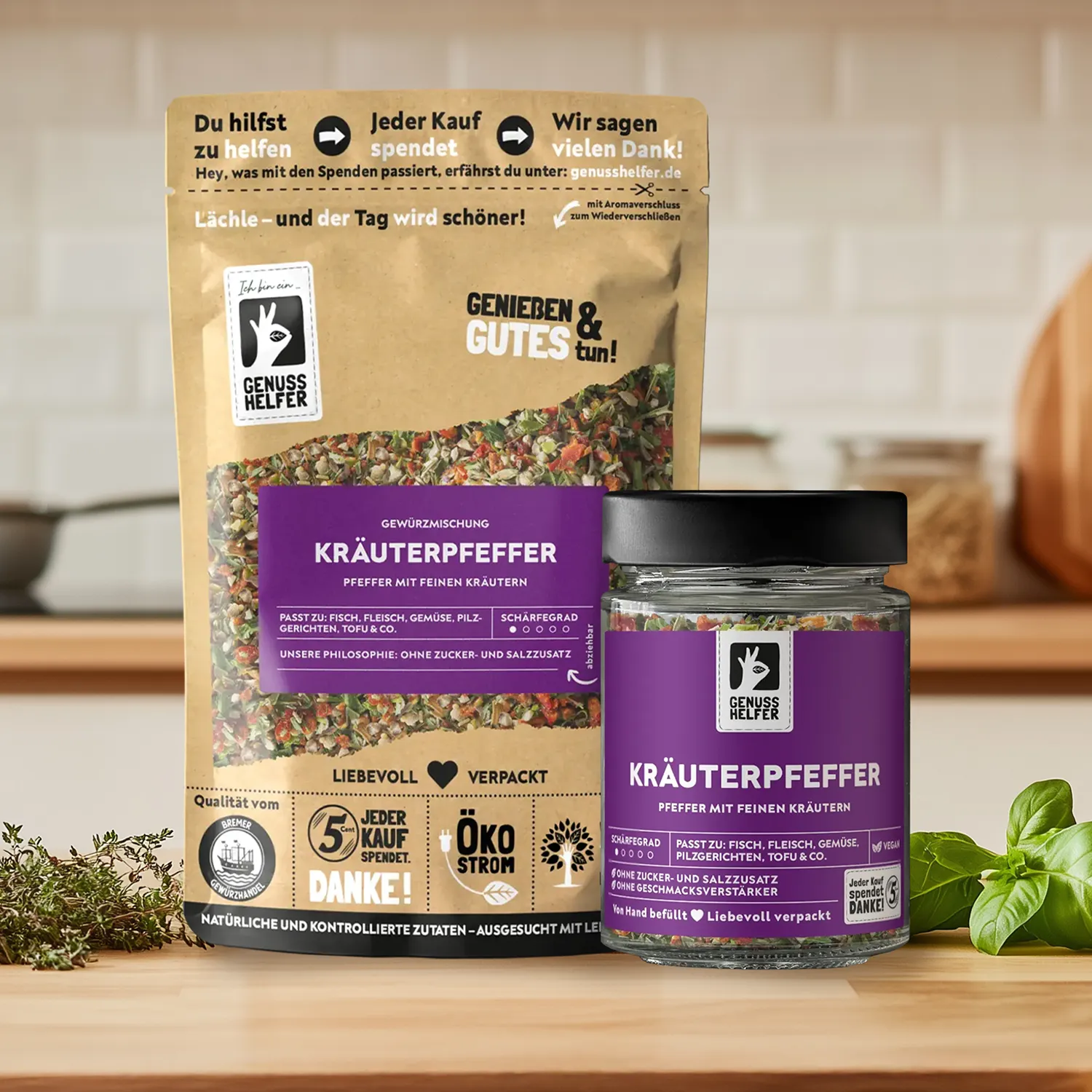 Kräuterpfeffer, geschrotet, 3er Pack