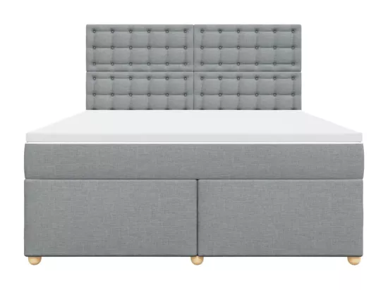 Sommier à lattes de lit avec matelas Gris clair 180x200cm Tissu