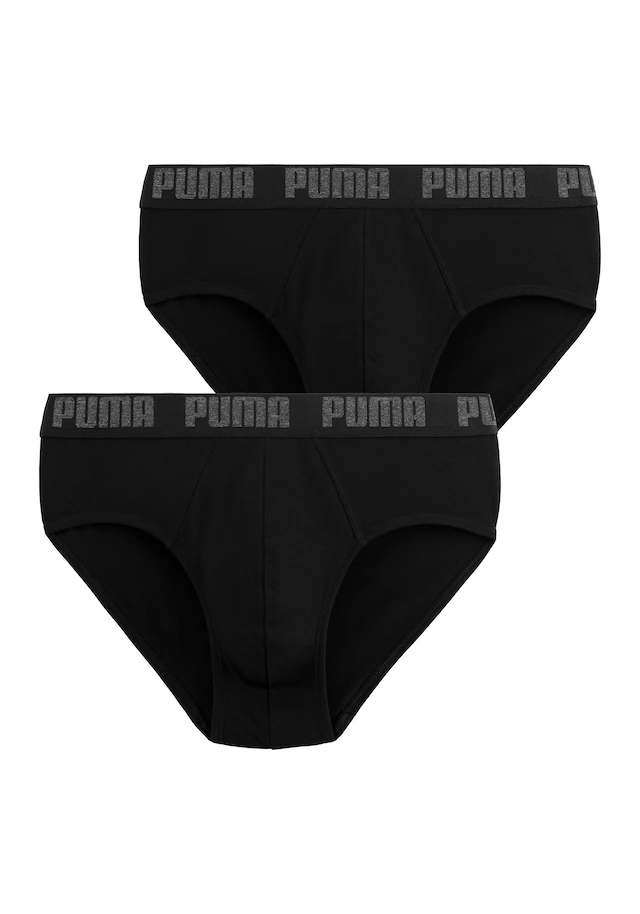 PUMA Slip »PUMA MEN EVERYDAY BRIEFS 2P«, 2er Packer Packung, mit Logobund