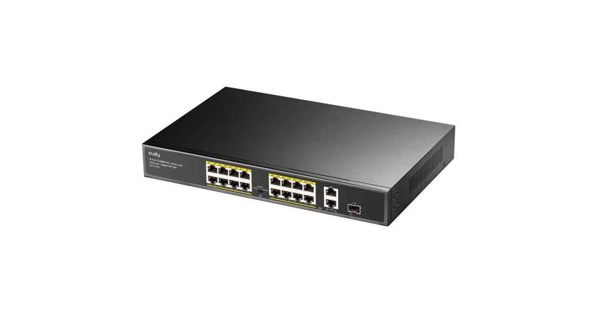 Cudy16-Port 10/100M PoE+ Switch  (Zwart)