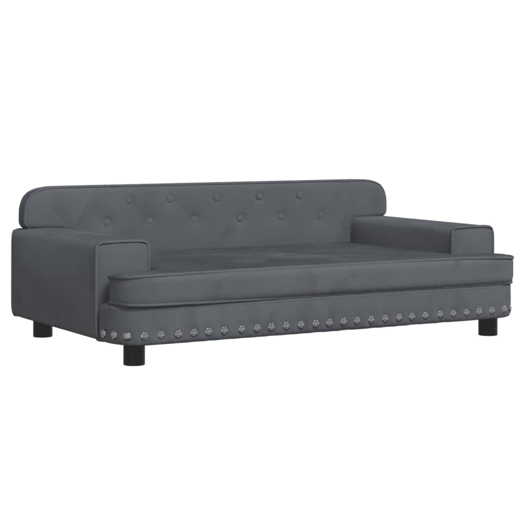Cama para cães vidaXL em veludo cinza escuro, 70x45x30 cm