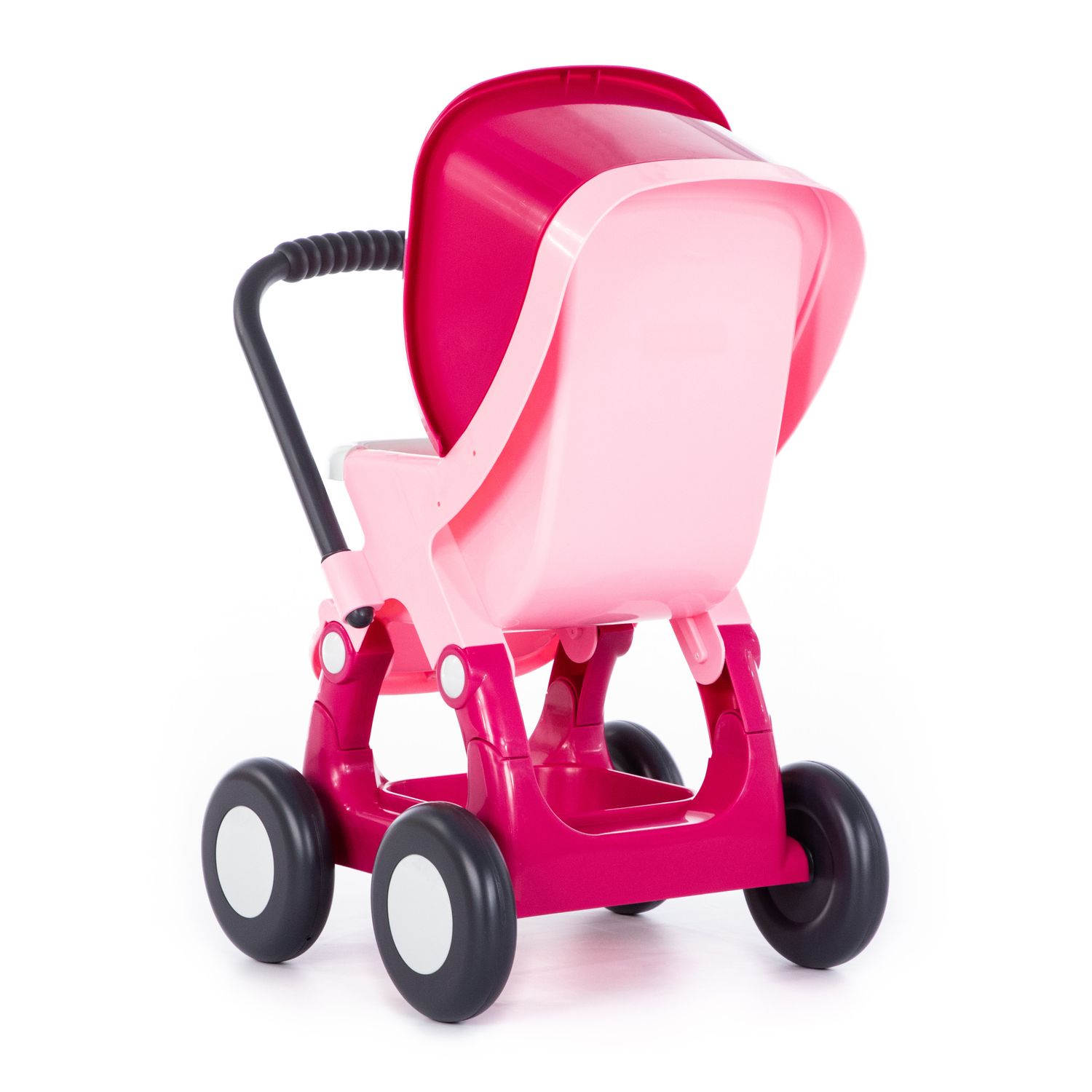Polesie Puppenwagen Alisia 95220 aus Kunststoff, Puppenbuggy, 4 Kunststoffräder pink