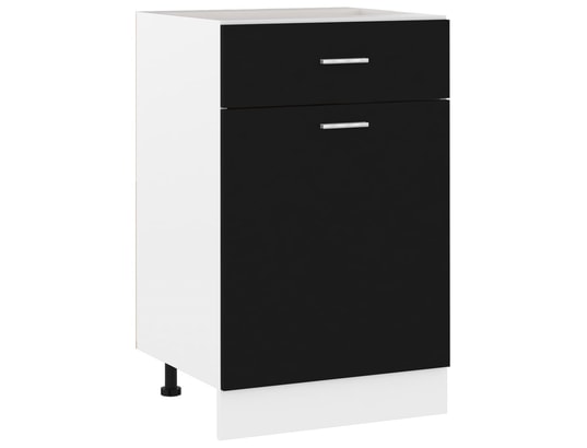 VIDAXL - Meuble bas Armoire de cuisine noir 50x46x81,5 cm aggloméré
