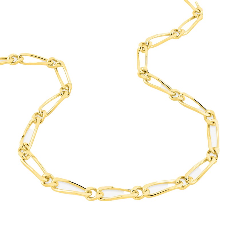 Bracelet Mixte 18 cm - Cheval alterné - Or 18 Carats - Largeur 4 mm