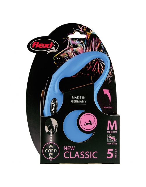 Flexi Rollijn Classic Koord M Blauw - Hondenriem