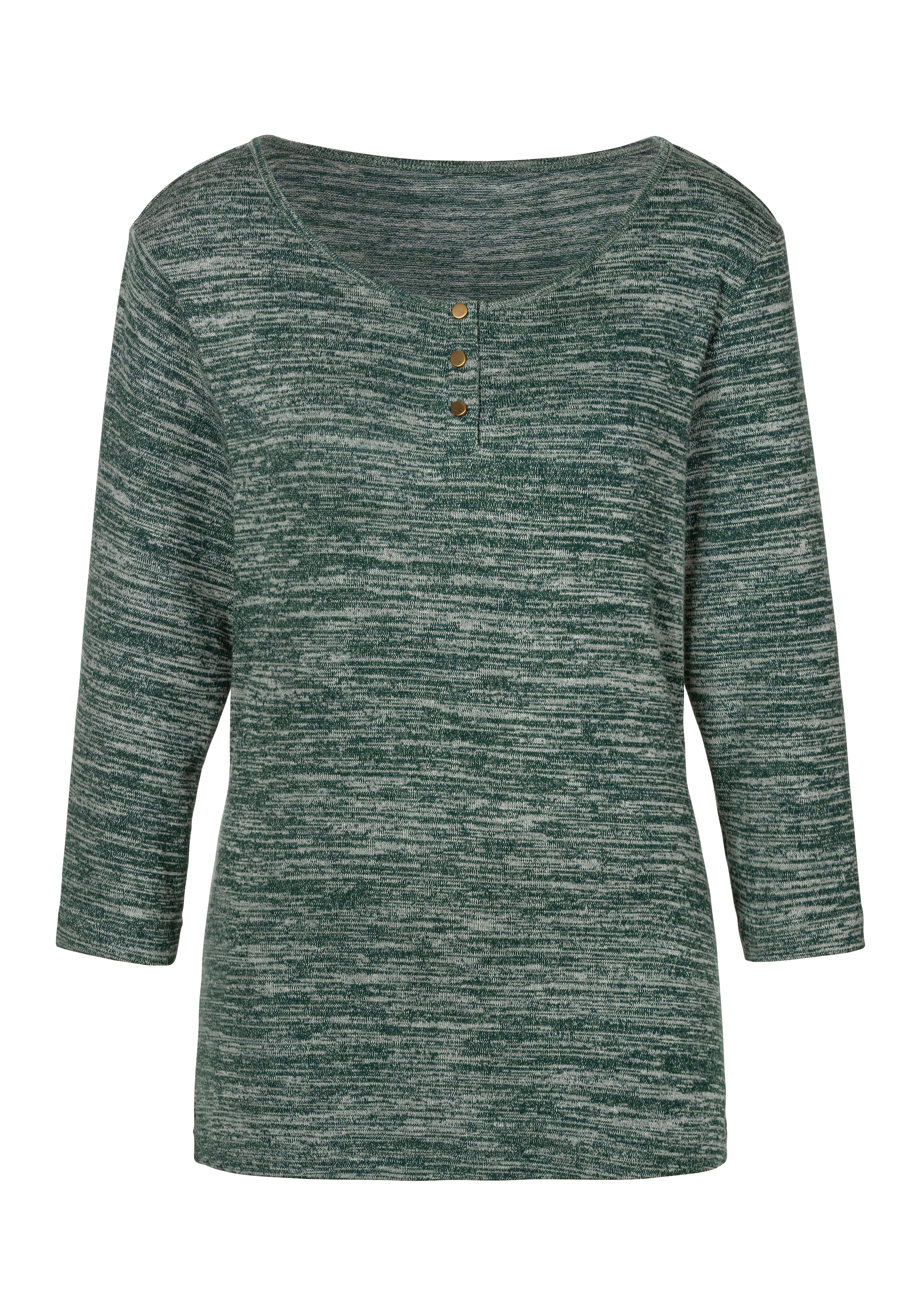 LASCANA 3/4-Arm-Shirt »mit goldfarbenen Knöpfen«, aus weicher Viskose-Qualität