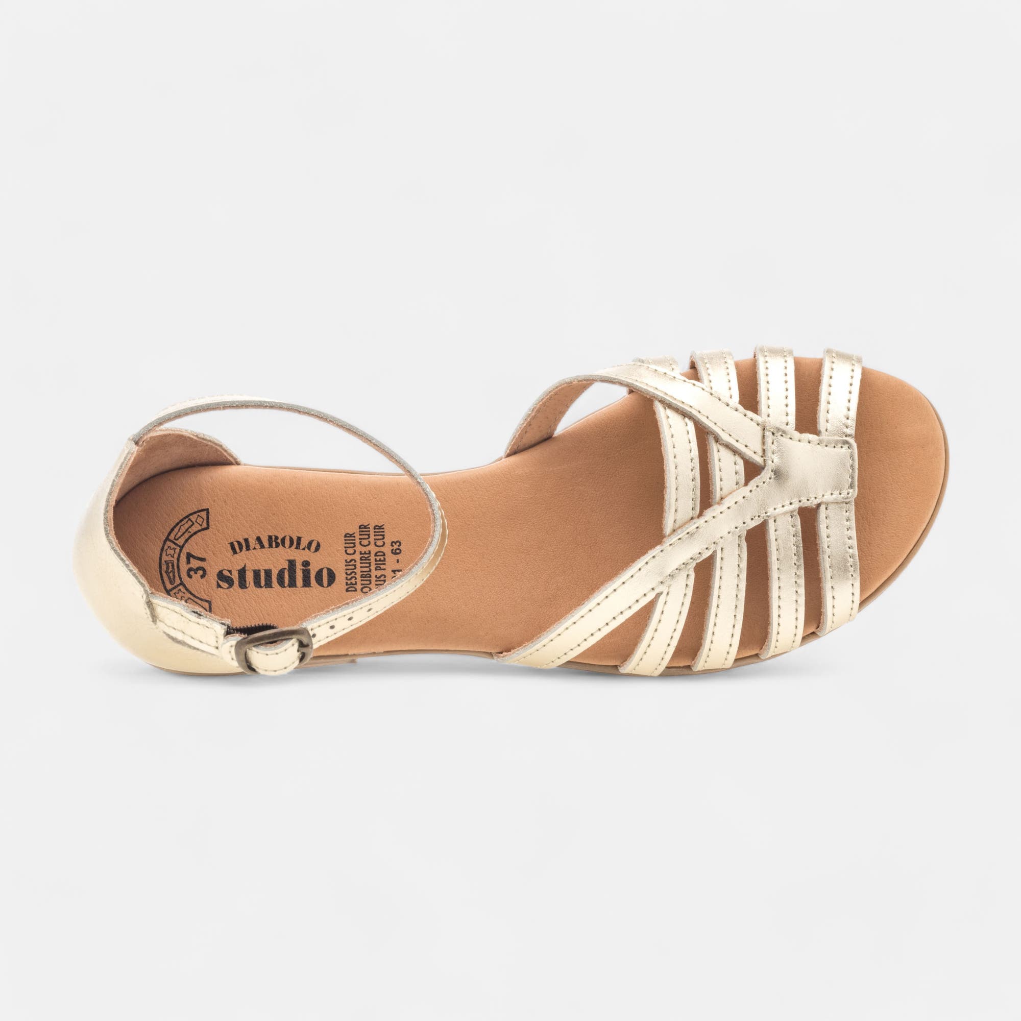 Sandales Femme en cuir or
