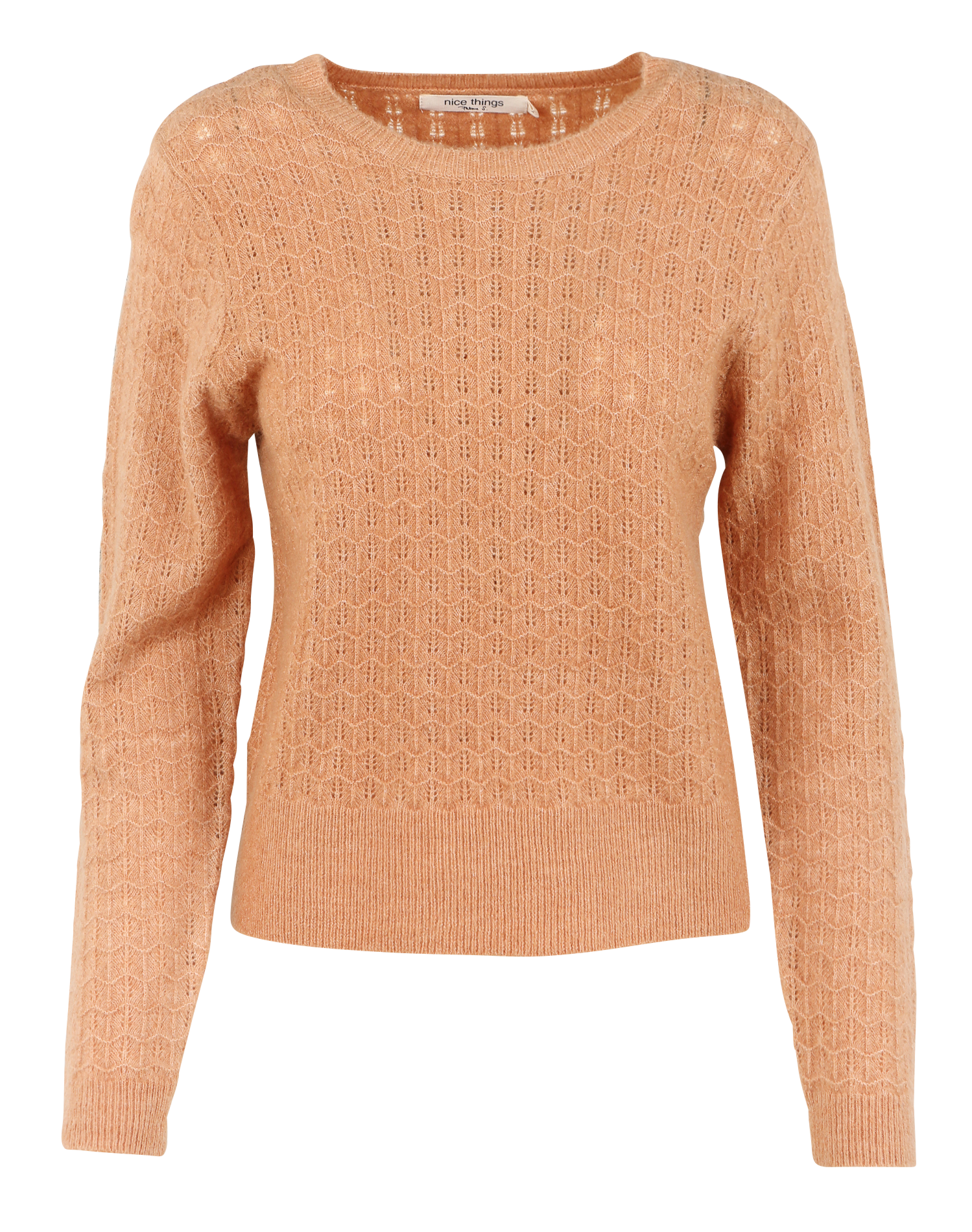 Pull droit à col rond | Beige