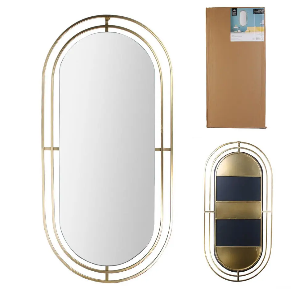 Home Deco Factory Spiegel Marbella - ovaal - goud - L90 x B43 cm