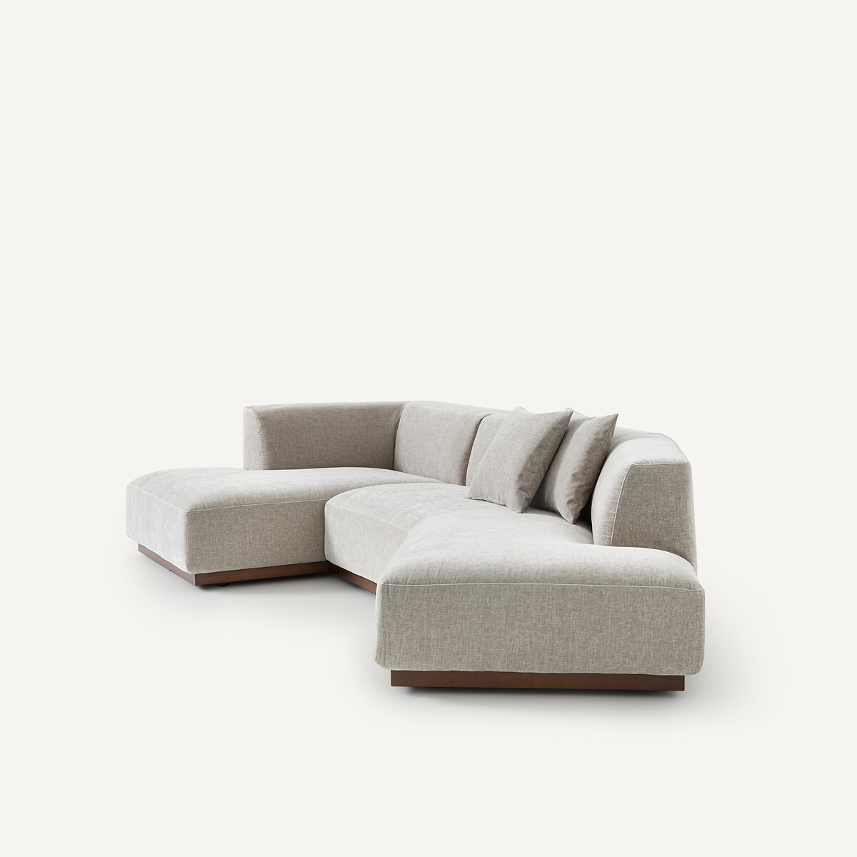 AM.PM<br>Sofá de canto aberto em veludo chenille, Jacopo