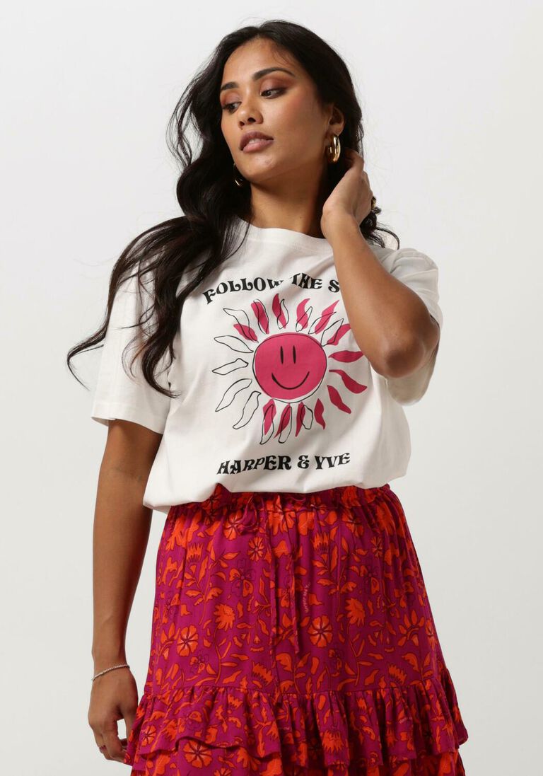 HARPER & YVE ecru harper & yve t-shirt smiley-ss